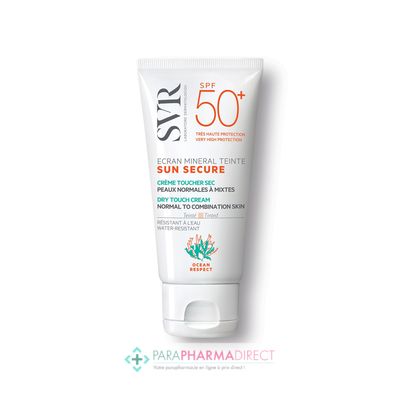 Corps / Beauté SVR Sun Secure SPF50+ Ecran Minéral Teinté Crème Toucher Sec Peaux Normales à Mixtes 50ml