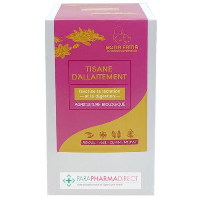 Bébé / Grossesse Bona Fama Tisane d'Allaitement - Favorise la Lactation & la Digestion - BIO 18 Sachets (ancien Grandir Nature)