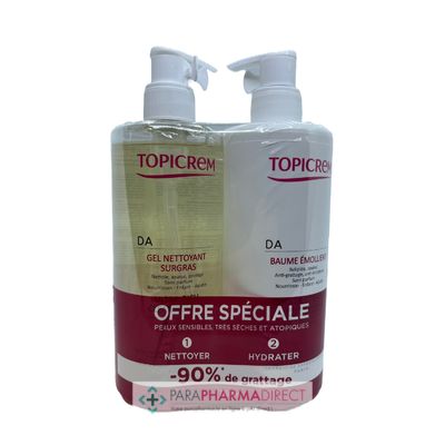 Corps / Beauté Topicrem DA Gel Nettoyant Surgras 500 ml et Baume 500 ml