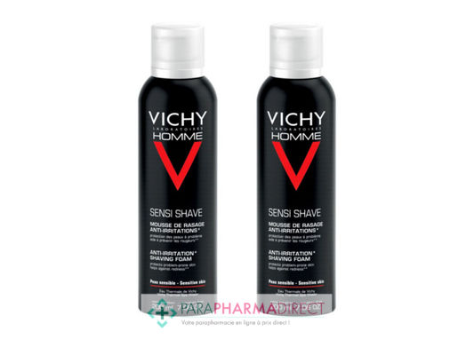 Corps / Beauté Vichy Homme Mousse à Raser Anti-Irritations 2x200ml : Rasage pour Homme