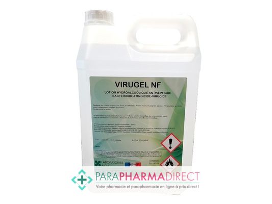 Virugel NF Lotion Hydroalcoolique Hygiène des Mains 5 Litres (pour 50 flacons de 100ml) Corps / Beauté Virugel NF Lotion Hydroalcoolique Hygiène des Mains 5 Litres (pour 50 flacons de 100ml)