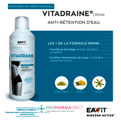 Nutrition / Sport Eafit Vitadraine Drink - Anti-Rétention d'Eau Saveur Fruits Rouge 500 ml