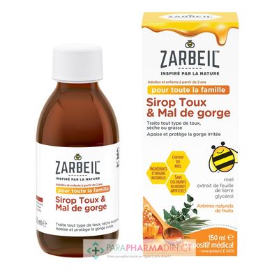 Nutrition / Sport Zarbeil Toux & Mal de Gorge - Sirop 150ml