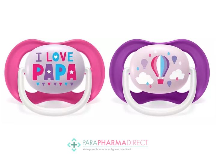 Avent Sucettes Ultra Air Happy 6-18 mois Love & Montgolfière x2 -  Paraphamadirect