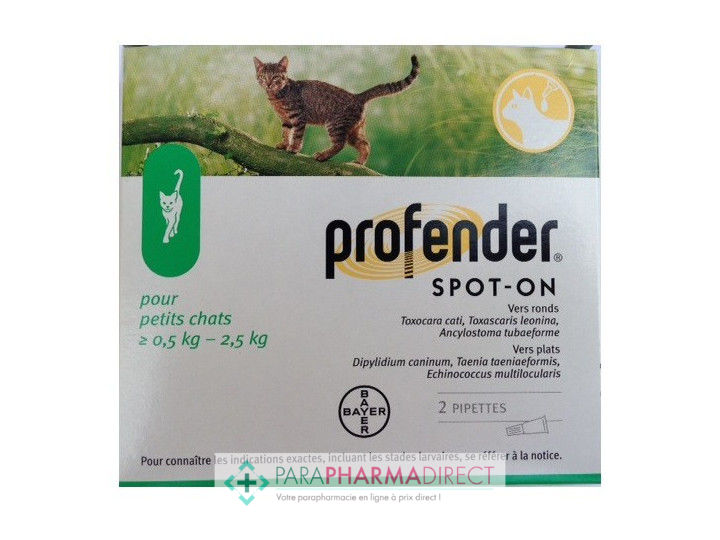 Bayer Profender Spot On Vermifuge Pour Petits Chats De 0 5 A 2 5kg