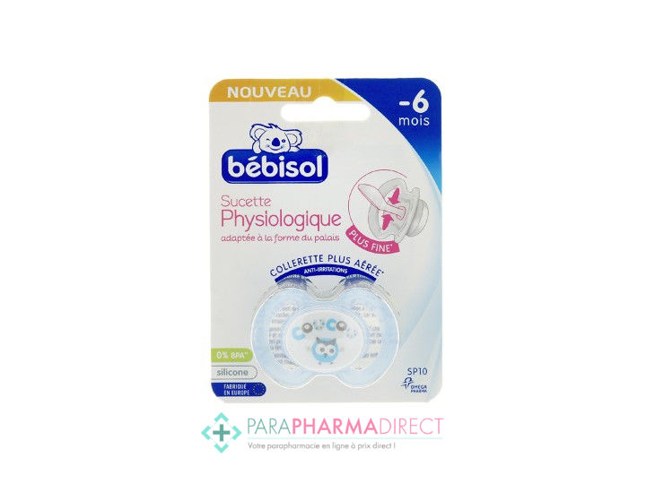 Bébisol Sucette Physiologique Silicone 0-6 Mois SP10