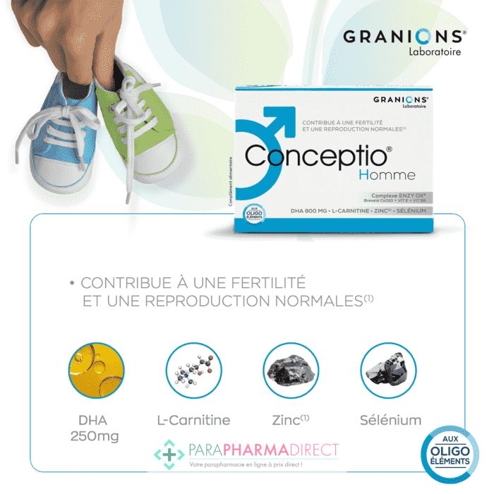 Granions Conceptio Homme - Fertilité & Reproduction Normales - 90 capsules  + 30 sachets