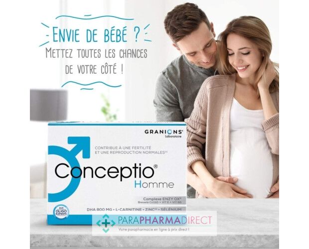 Granions Conceptio Homme - Fertilité & Reproduction Normales - 90 capsules  + 30 sachets - Paraphamadirect