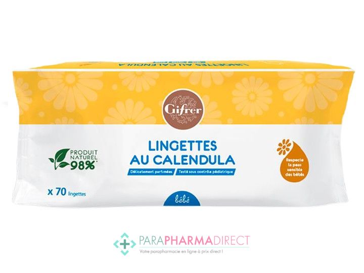 Gifrer Bébé Lingettes Nettoyantes au Calendula x70 - Paraphamadirect