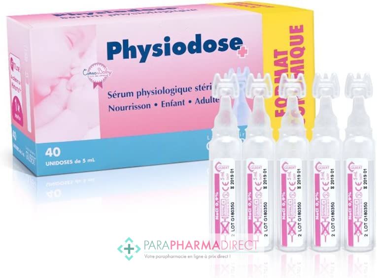 DOSETTE SERUM PHYSIOLOGIQUE bte de 40 dosettes de 5 ml - La Vitrine  Médicale 974