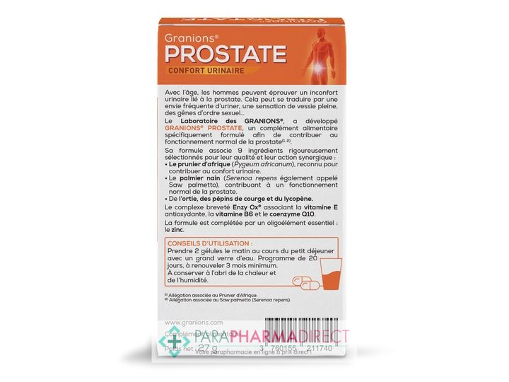 Huile de Pépins de Courge Capsules : Troubles Urinaires, Prostate -  Programme 2 mois