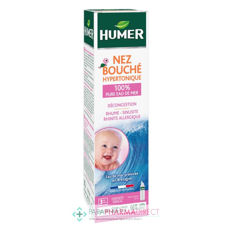 Humer Bébé et Enfant Nez bouché Spray Nasal Hypertonique 50 ml