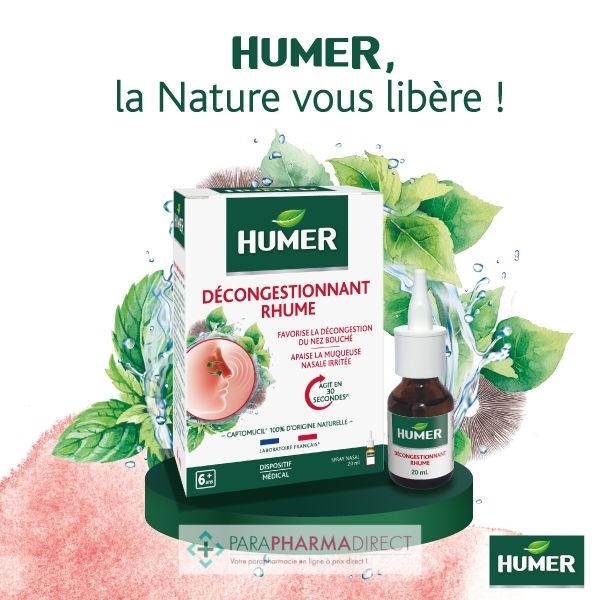 Humer nez bouché hypertonique 100% pure eau de mer 50ml