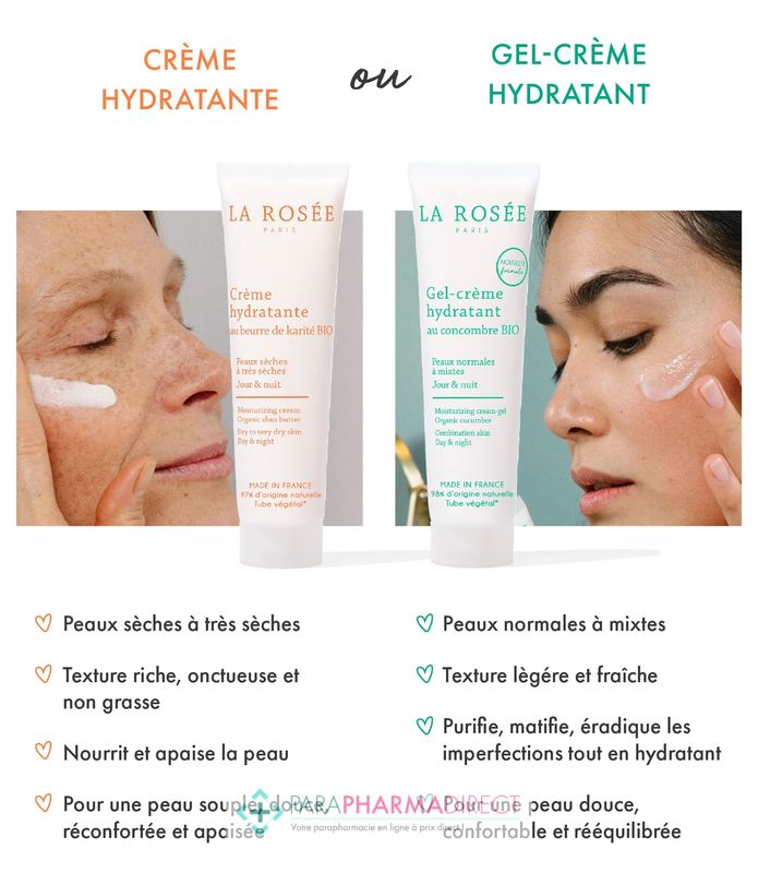 La Rosée Crème hydratante visage - Soin quotidien peaux sèches