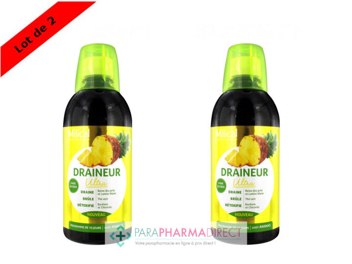 Milical Draineur Minceur Ultra Goût Ananas 2x500ml Milical Draineur Minceur Ultra Goût Ananas 2x500ml