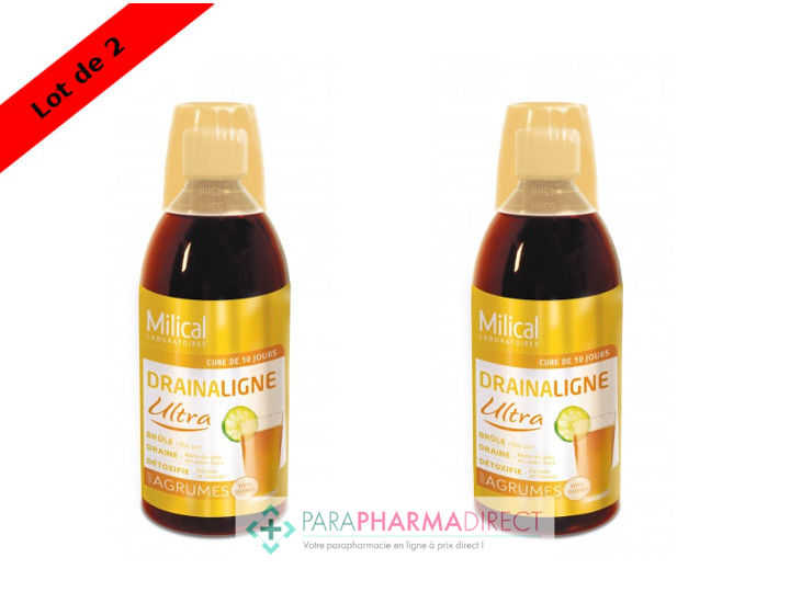 Milical Draineur Minceur Ultra Goût Agrumes 2x500ml Milical Draineur Minceur Ultra Goût Agrumes 2x500ml