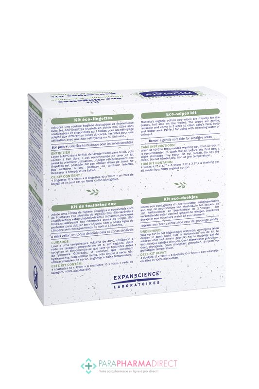 MUSTELA Kit éco-lingettes réutilisables et lavables - Parapharmacie Prado  Mermoz