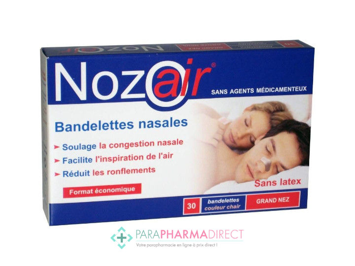 NozoAir Bandelettes Anti-Ronflement Grand Nez x30 - Paraphamadirect