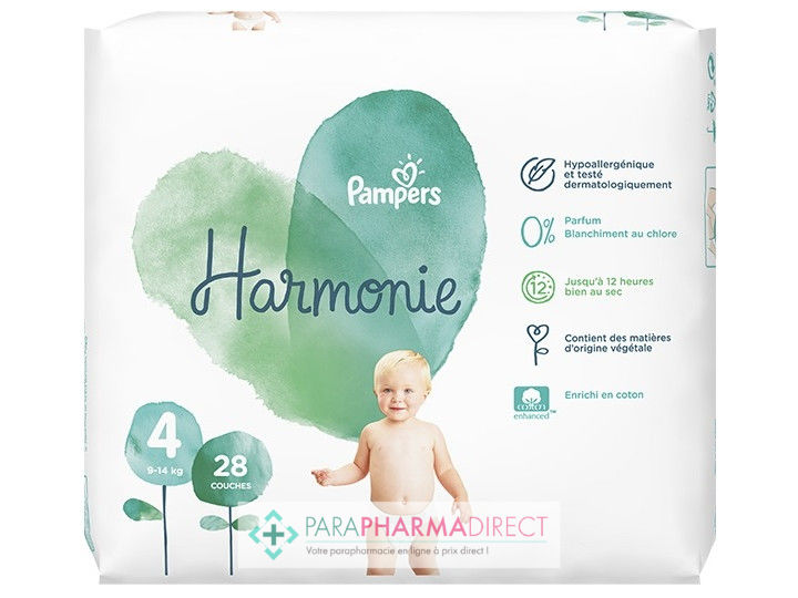 Pampers Harmonie Taille 4 9-14 kg 28 Couches