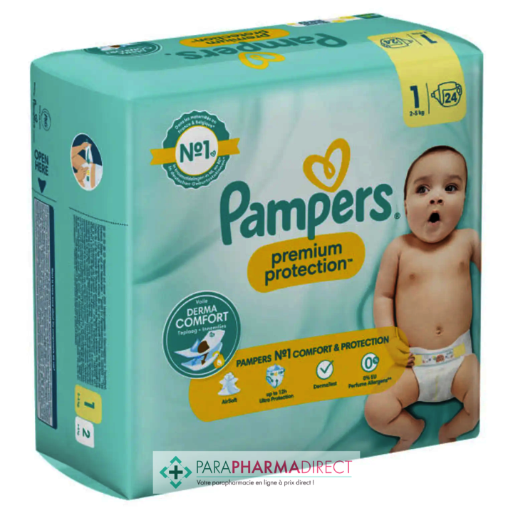 PAMPERS Premium protection couches taille 1 (2-5kg) 24 couches pas