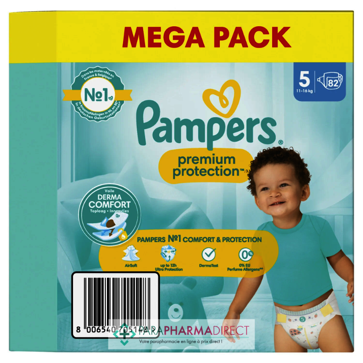 Pampers Couches Premium Protection Pants taille 5, Big Pack