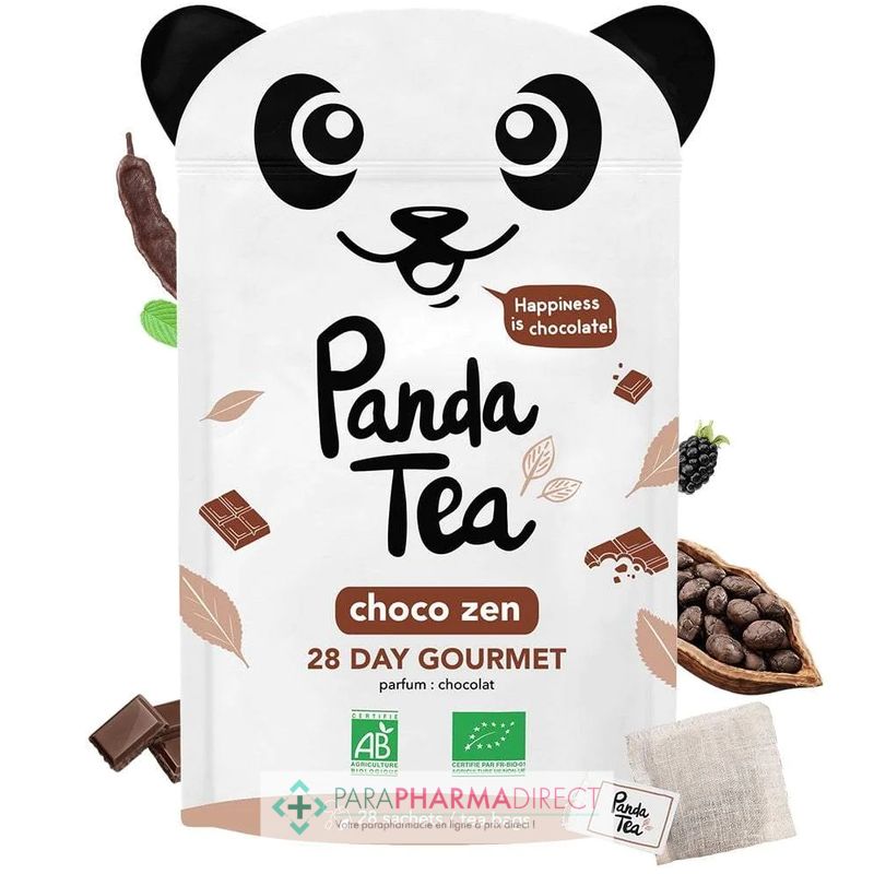 Panda Tea - Choco Zen - Thé Noir Chocolaté - BIO - 28 sachets