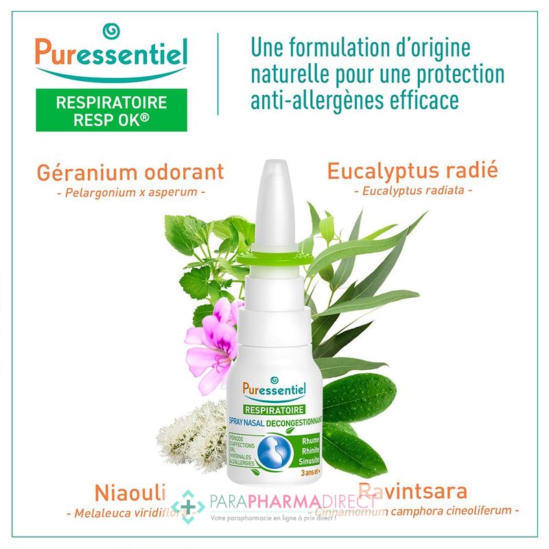 Puressentiel - Spray Nasal Décongestionnant Allergie aux Huiles  Essentielles Bio - Traitement Rhinite Allergique et Sinusite - Eau de mer,  Propolis, Echinacée - Fabrication française - 30 ml : : Hygiène et  Santé