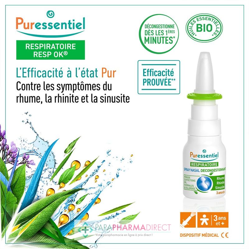 Puressentiel Spray Nasal Decongestionnant Respiratoire 15 ml - Easypara