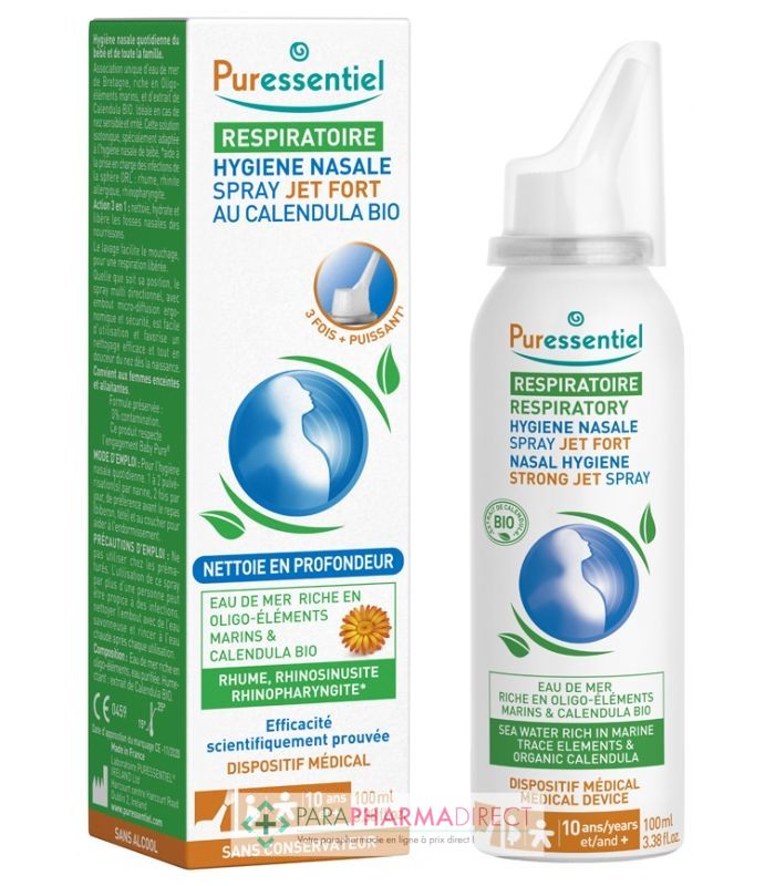 Puressentiel Respiratoire Hygiène Nasale Spray Jet Fort 100 ml -  Paraphamadirect