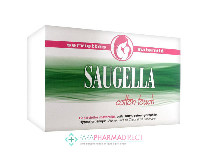 SAUGELLA Cotton touch - Serviettes maternité x10 - Parapharmacie