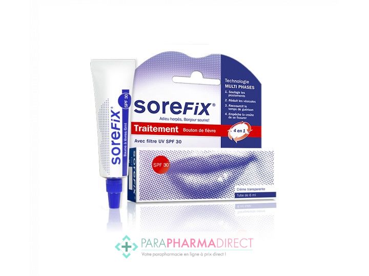 SoreFix Traitement Bouton de Fièvre SPF30 6ml - Paraphamadirect