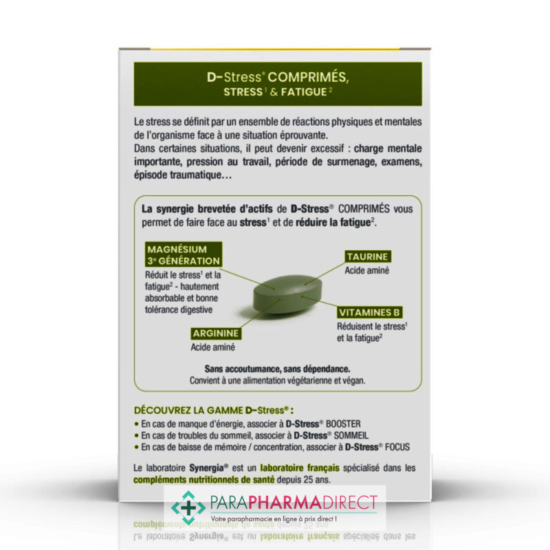 Synergia D-Stress 80 comprimés - Paraphamadirect