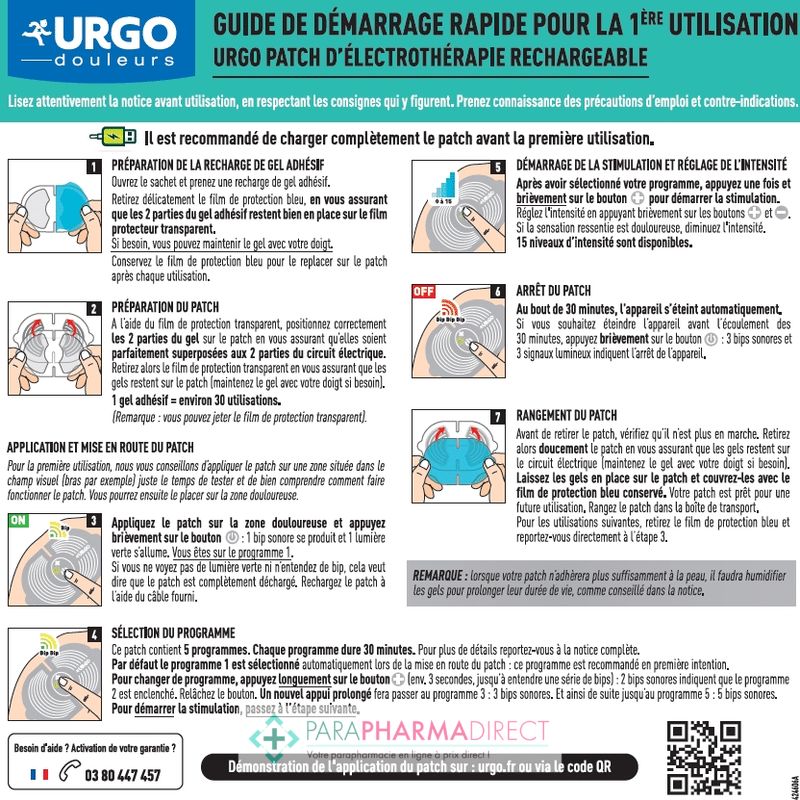 URGO Patch d'électrothérapie règles douloureuses rechargeable ,  Multi-douleurs - URGO