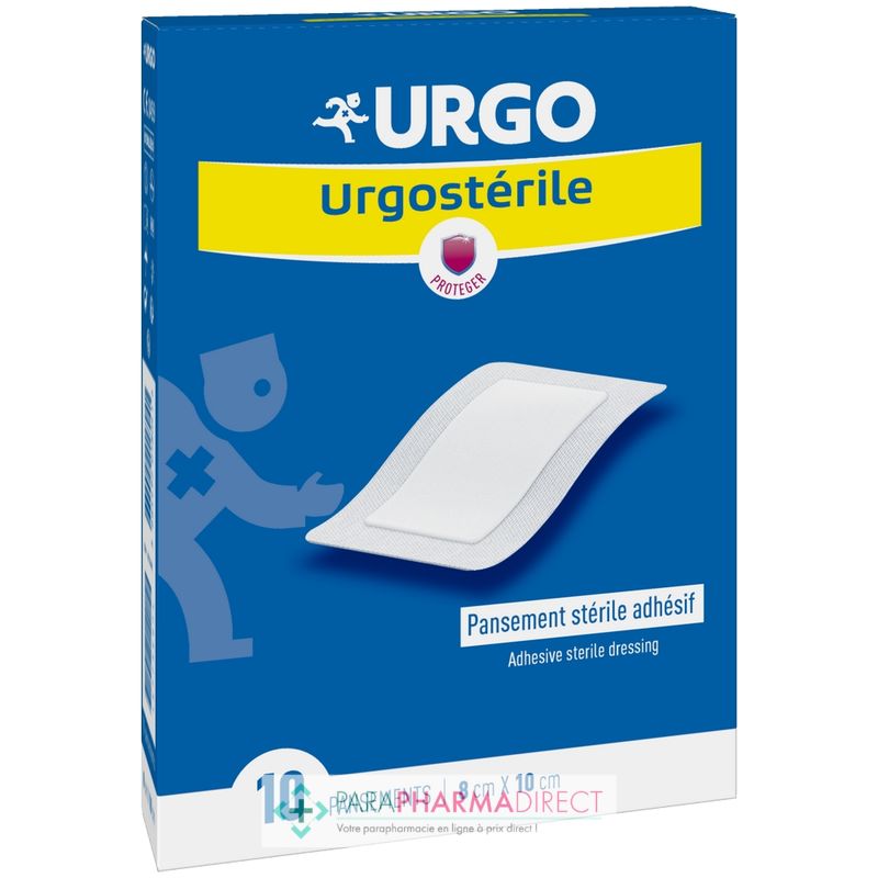 Urgo Urgostérile Pansements Stériles Adhésifs - 8cm x 10cm - 10 pansements  - Paraphamadirect