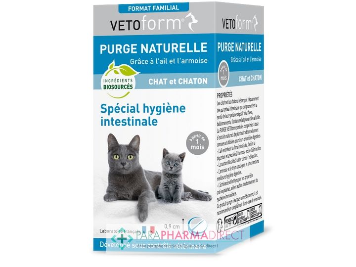 Vetoform Purge Naturelle Special Hygiene Intestinale Chat Et Chaton 50 Comprimes Paraphamadirect