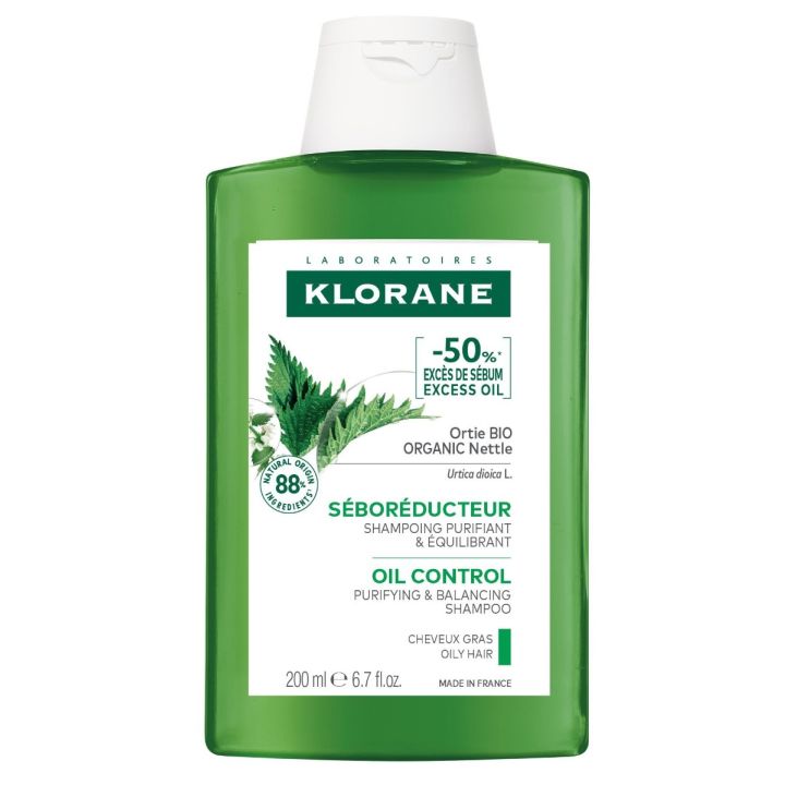 Shampoing séborégulateur cheveux gras à l'Ortie bio Klorane - flacon de 200 ml