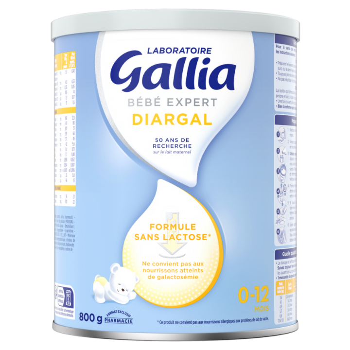 Bébé expert diargal formule sans lactose Gallia - pot de 800g