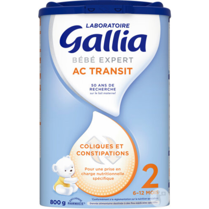 Bébé Expert AC Transit Lait en poudre 2ème âge Gallia - pot de 800g