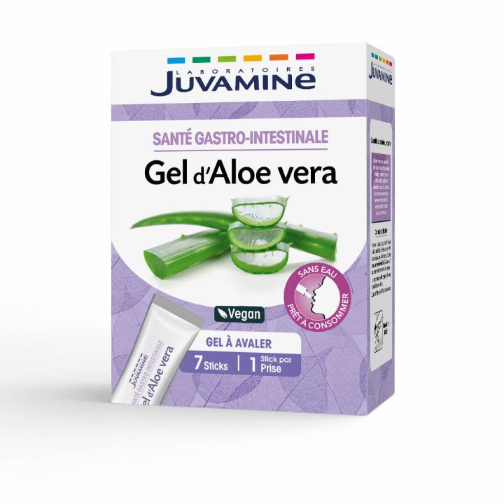 Gel d'Aloe vera Juvamine - boite de 7 sticks à avaler
