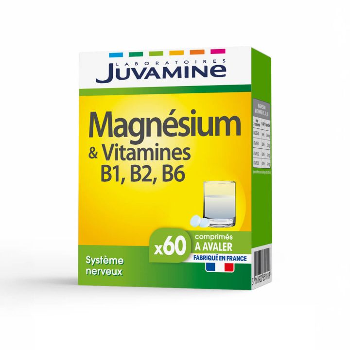 Magnésium & Vitamines B1 B2 B6 Juvamine - boîte de 60 comprimés