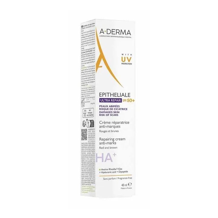Epitheliale Ultra repair HA+ crème réparatrice anti-marques SPF50+ A-Derma - tube de 40ml