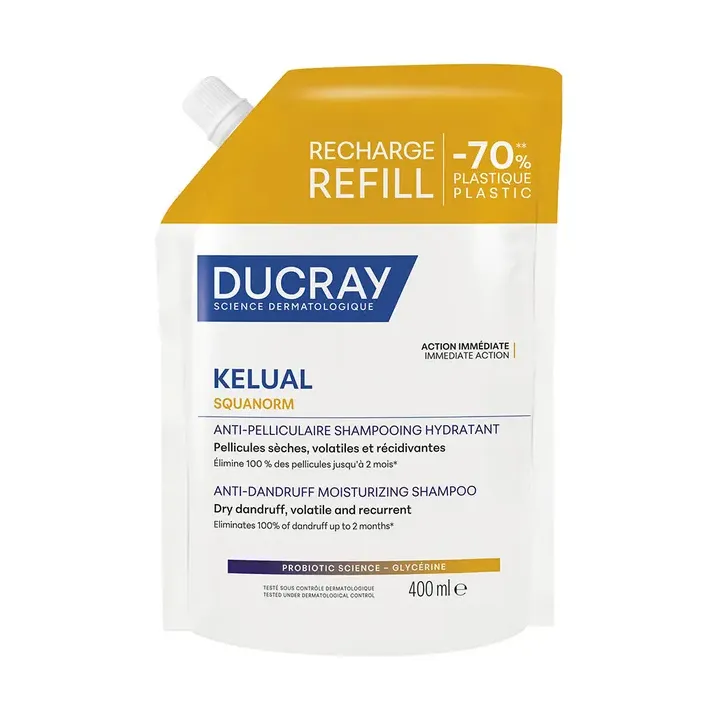Kelual Squanorm shampooing anti-pelliculaire hydratant Ducray - recharge de 400ml