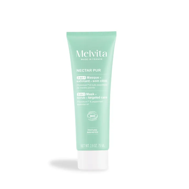 Nectar Pur masque 3en1 exfoliant Melvita - tube de 75ml