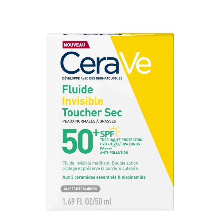 Fluide invisible toucher sec SPF50+ CeraVe - flacon de 50ml