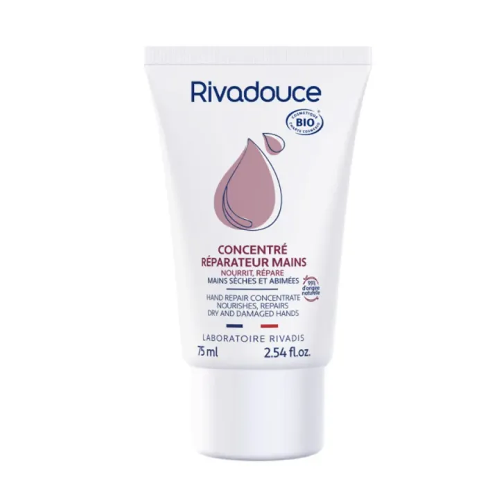 Concentré réparateur mains bio Rivadouce - tube de 75ml 