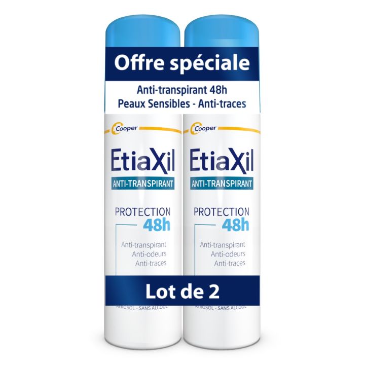 Etiaxil Déodorant anti-transpirant 48h Aérosol - 2 x 150 ml