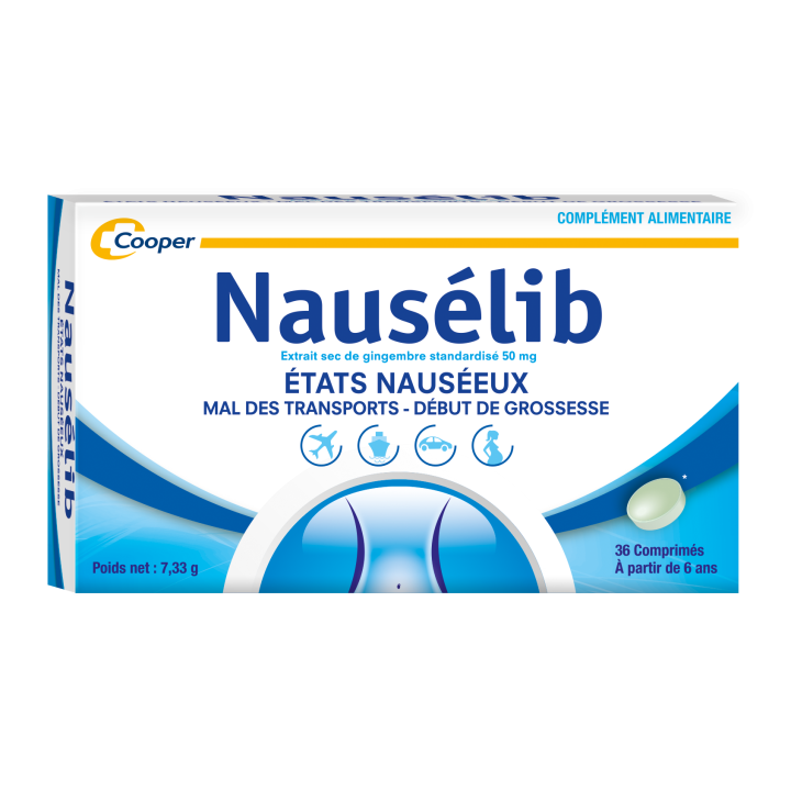 Nausélib états nauséeux Cooper - boîte de 36 comprimés