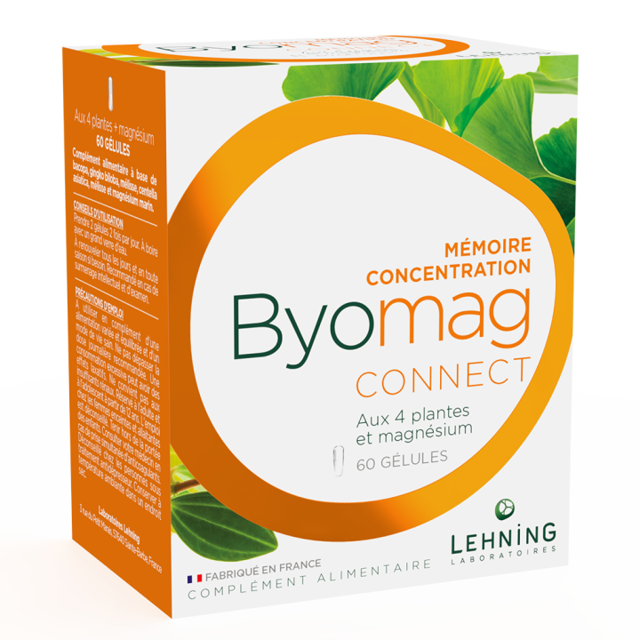 Byomag connect mémoire concentration Lehning - boîte de 60 gélules