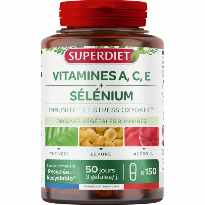 Complexe Sélénium Vitamines A.C.E Super Diet - pot de 150 gélules