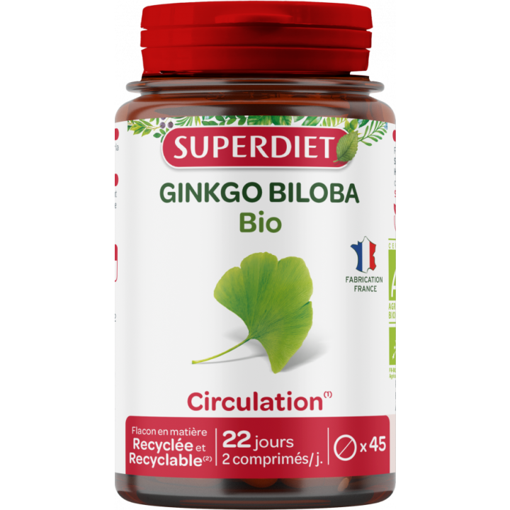 Ginkgo biloba bio Super Diet - boite de 45 comprimés